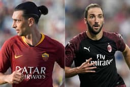 Montagem - Pastore (Roma) e Higuaín (Milan)