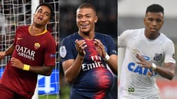 Montagem Justin Kluivert - Mbappé - Rodrygo (Santos)