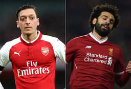 Montagem - Özil (Arsenal) e Salah (Liverpool)