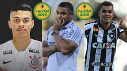 montagem com Richard (chegando no Corinthians), Roger Machado e Brenner (Botafogo). VAIVÉM