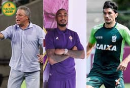 Montagem VAIVÉM Abel Braga, Gerson (Fiorentina) e Matheus Ferraz (América-MG)