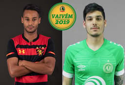 Montagem VAIVÉM Mateus Gonçalves, do Sport, e Agustin Doffo, da Chapecoense