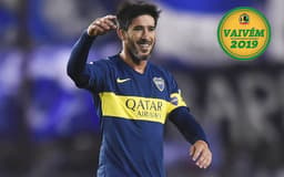 Pablo Perez do Boca Jrs,  com selo do Vaivém