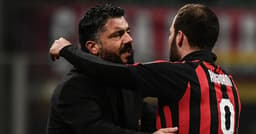 Gattuso e Higuaín no Milan