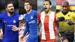 Montagem Morata, Giroud, Stuani e Ighalo