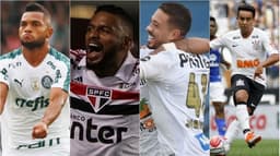 Montagem - Palmeiras, Santos, São Paulo e Corinthians