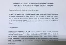 Contrato Fluminense e Maracanã