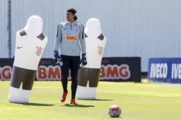 Cássio em treino do Corinthians