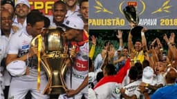 Montagem - Santos e Corinthians Paulistão