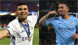 Montagem - Casemiro e Gabriel Jesus