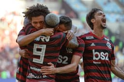 O Flamengo voltou a vencer o Vasco por 2 a 0, neste domingo, no Maracanã, e conquistou o Campeonato Carioca. Os destaques do Rubro-Negro na partida foram Rodrigo Caio,&nbsp;Willian Arão,&nbsp;Diego, Arrascaeta e Vitinho. Confira todas as notas do LANCE! na partida. (por Carlos Bandeira de Mello).