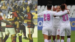 Montagem - Flamengo Feminino e Santos Feminino