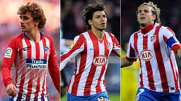 Montagem - Griezmann, Aguero e Forlan