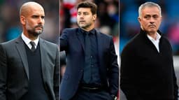 Montagem - Guardiola, Pochettino e Mourinho