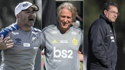 Montagem - Sampaoli, Jorge Jesus e Luxemburgo