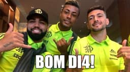 Meme: Gabigol, Arrascaeta e Bruno Henrique