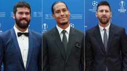 Montagem - Alisson, Van dijk e Messi