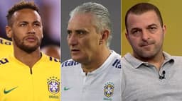 Montagem - Neymar, Tite e Zé Elias