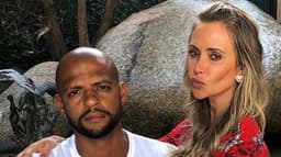 Felipe Melo e sua esposa Roberta Nagel