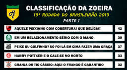 Classificação da Zoeira - 19ª rodada de 2019