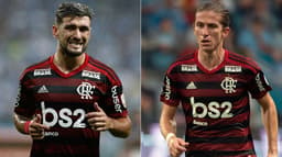 Montagem - Arrascaeta e Filipe Luís