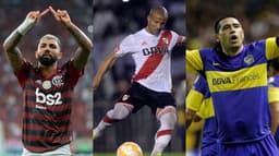 Montagem: Gabigol, Carlos Sánchez e Riquelme