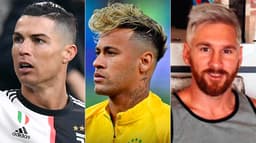 Montagem - Cristiano Ronaldo, Neymar e Messi