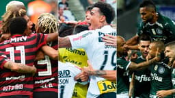 Montagem - Flamengo,Corinthians e Palmeiras