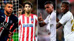 Montagem Mbappe Joao Felix Rodrygo Vinicius Jr