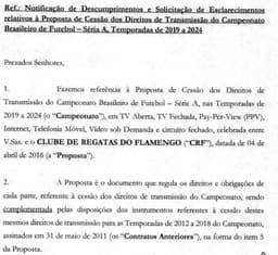 Contrato Flamengo x Globo - Notificação Fla