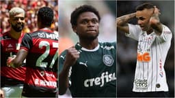 Montagem - Flamengo, Palmeiras e Corinthians