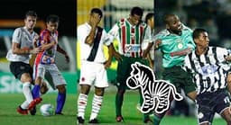 Montagem Zebra - Afogados x Atlético MG; Vasco x Baraúnas; ASA x Palmeiras