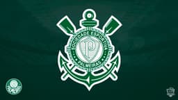 Escudo do Palmeiras com formato do Corinthians