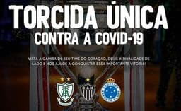 A "Torcida Unica" terá os três grandes de BH em prol de ações contra o coronavírus