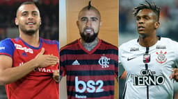 Montagem - Arthur Cabral + Vidal (camisa do Flamengo, foto anexa) + Jô