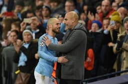 Guardiola e David Silva - Manchester City