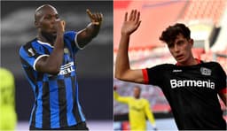 Montagem - Lukaku (Inter de Milão) e Havertz (Bayer Leverkusen)