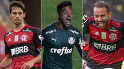 Montagem - Rodrigo Caio (Flamengo) - Gabriel Menino (Palmeiras) - Everton Ribeiro (Flamengo)