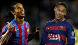 Montagem - Ronaldinho e Neymar - Barcelona