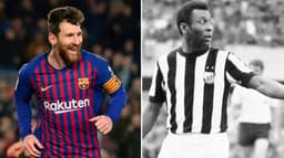 Montagem Messi Pelé