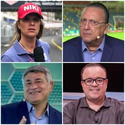 Mariana Becker, Galvão Bueno, Cléber Machado e Everaldo Marques Globo Fórmula 1