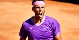 Rafael Nadal vibra em duelo contra Denis Shapovalov em Roma