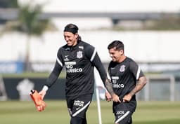 Cássio e Fagner - Treino Corinthians