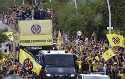 Festa do Villarreal após título da Liga Europa