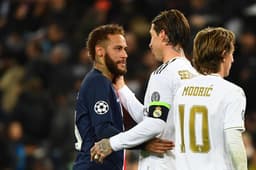 Real Madrid x PSG - Sergio Ramos e Neymar