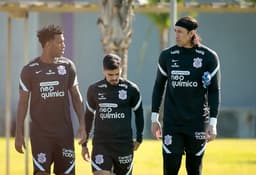 Gil, Fagner e Cássio - Treino Corinthians