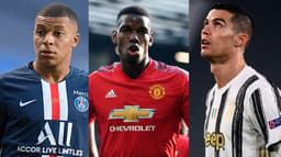 Mbappe, do PSG, Pogba, do Manchester United, e Cristiano Ronaldo, da Juventus