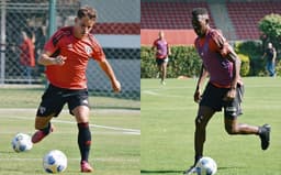 Profissionais e jogadores da base treinaram juntos