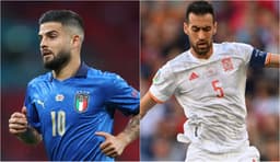 Montagem - Insigne (Itália) e Busquets (Espanha)