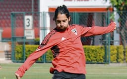 Benítez durante treino